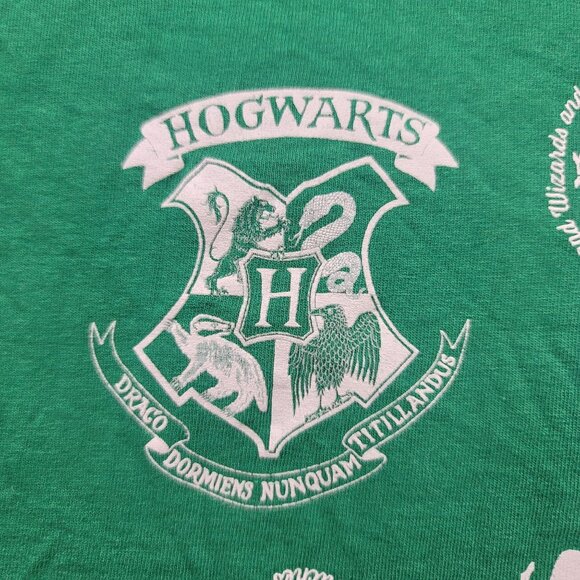 Harry Potter Hogwarts Footprints Mens Green Tee 2XL Witches Wizards Dance - Picture 4 of 8